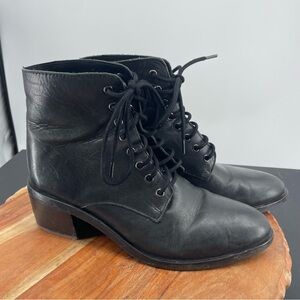Jeffrey Campbell Zephyr Lace Up Boots black leather women's 40/9